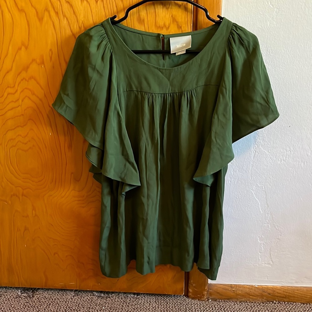 Anthropologie Maeve Green Blouse